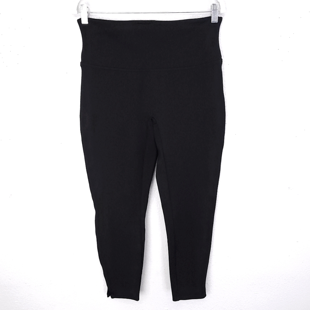 SPANX Ponte Ankle Leggings Split Hem Black XL Petite XLP - Picture 3 of 6